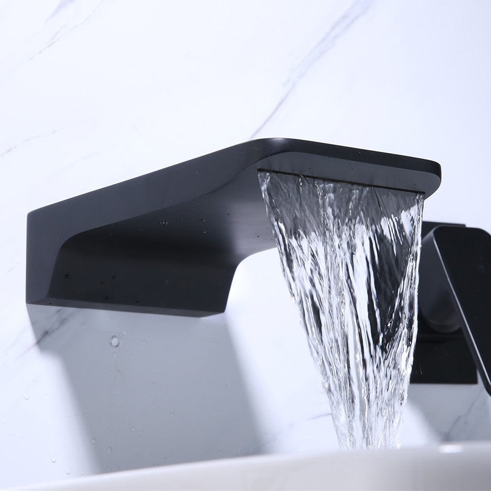 Drift Fjord - Modern Wall Mount Waterfall Bathroom Faucet