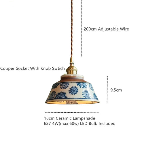 Birch Echo – Hand-Painted Ceramic Pendant Light