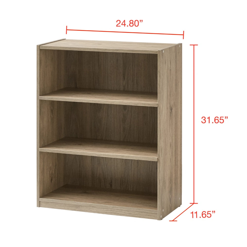 Seafoam Kettle Studio - Living Room Shelves Wood Storage Shelves Three Tier Shelf