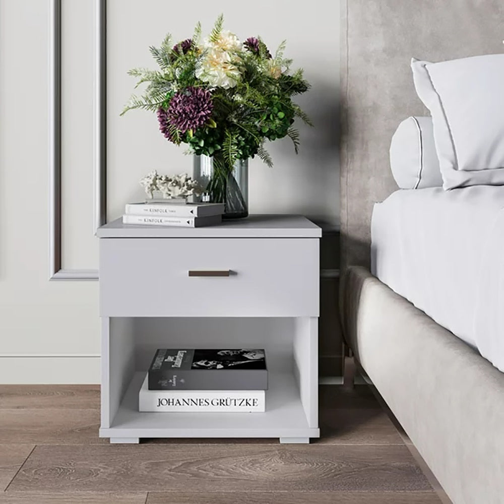 Coastal Cypress - Modern Black Nightstand Small Bedside Table