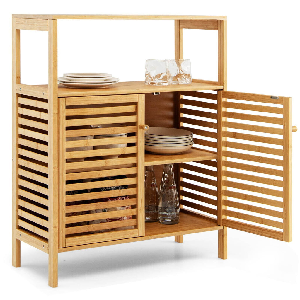 Modern River - Bamboo Wood Storage Cabinets Bathroom Cabinets