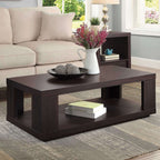 Serene Summit - Wood Coffee Table with Storage Square Coffee Table with Storage