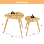 Bright Crescent - Small Round Coffee Table Set of 2 Oval Coffee Table
