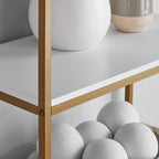 Slate Cobalt - 6-Shelf Gold Metal Frame Bookcase