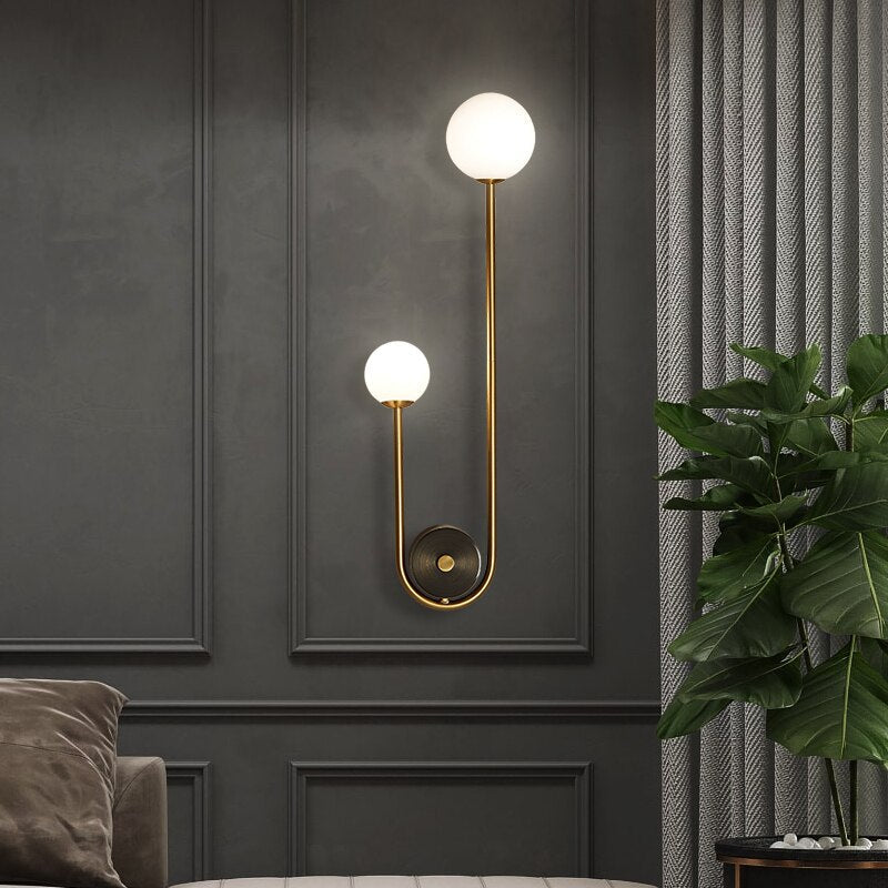 Dawn Opal - Modern Nordic Gold Wall Sconces