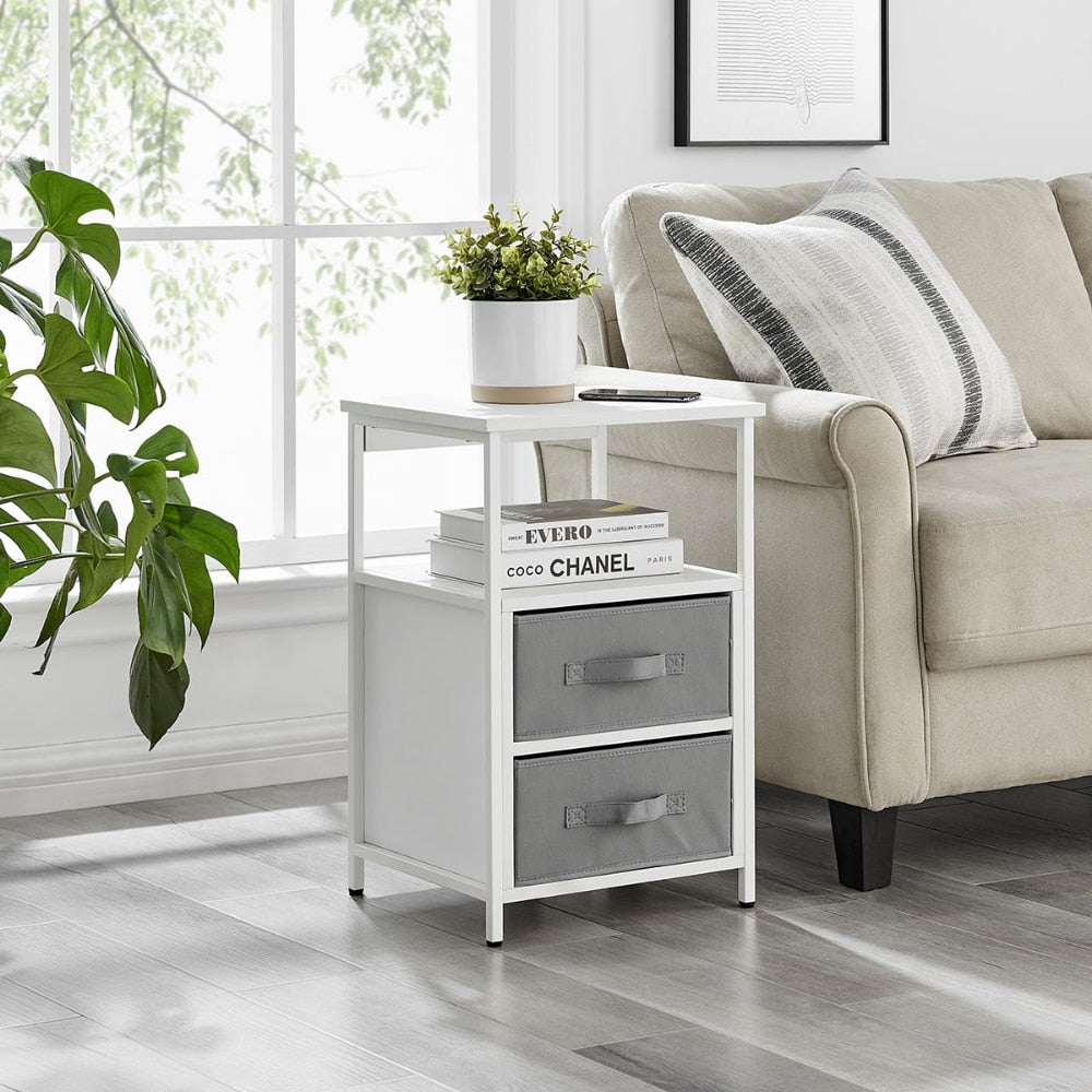 Dawn Corner - Modern 3 Drawer Nightstand with Charging Station