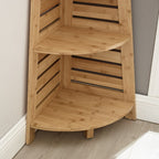 Stone Seabird - 3 shelf bookcase Bamboo Wood Corner Shelf Unit
