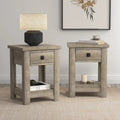 Minimal Thicket - Modern Farmhouse 1 Drawer Nightstand Set of 2 Bedside Table