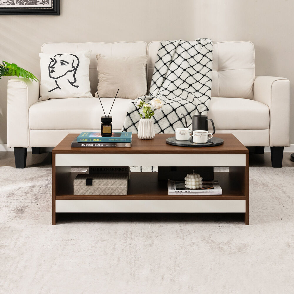 Timber Halo - Wood Coffee Table with Storage