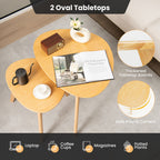 Bright Crescent - Small Round Coffee Table Set of 2 Oval Coffee Table