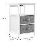 Dawn Corner - Modern 3 Drawer Nightstand with Charging Station
