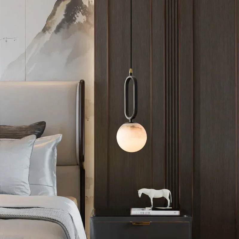 Copper Studio - Real Natural Marble Pendant Light