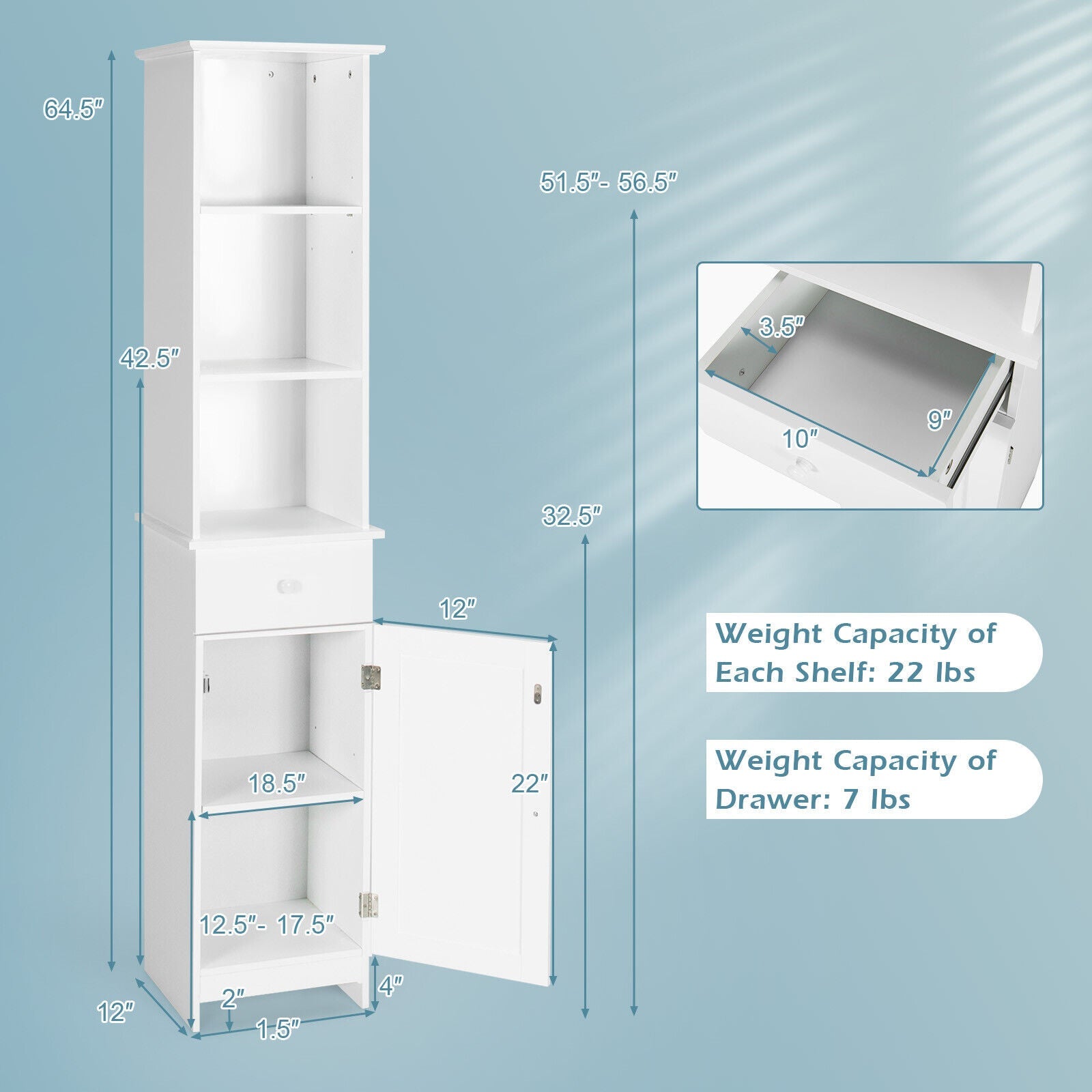 Golden Tide - Tall Bathroom Cabinets Laundry Room Cabinets