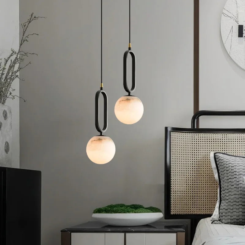 Copper Studio - Real Natural Marble Pendant Light