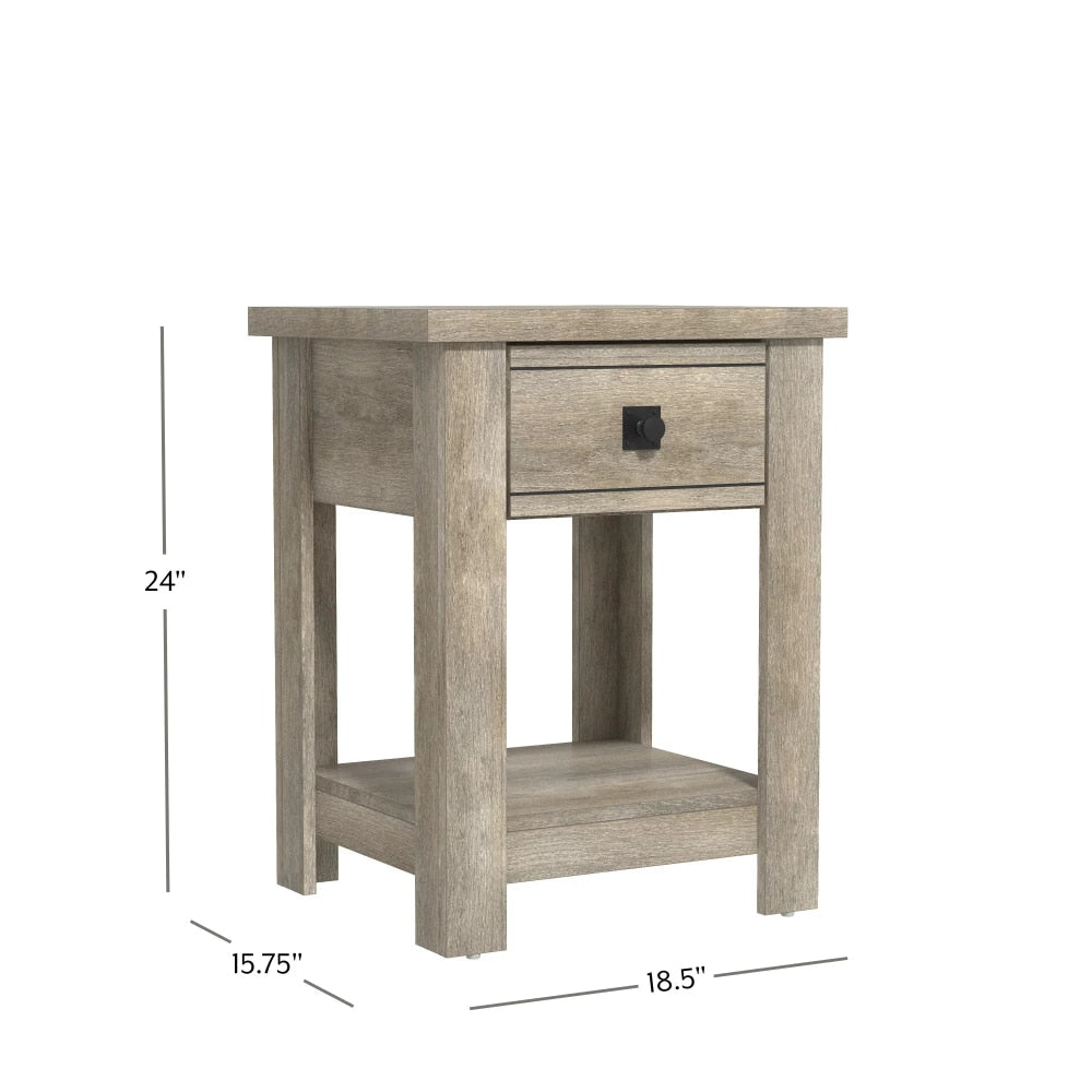 Minimal Thicket - Modern Farmhouse 1 Drawer Nightstand Set of 2 Bedside Table