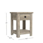 Minimal Thicket - Modern Farmhouse 1 Drawer Nightstand Set of 2 Bedside Table