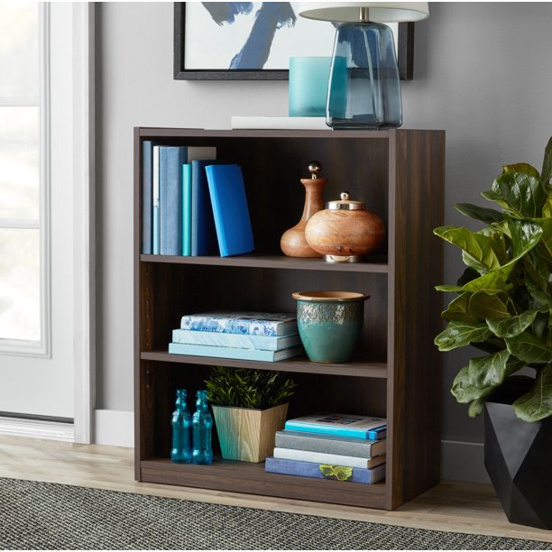Seafoam Kettle Studio - Living Room Shelves Wood Storage Shelves Three Tier Shelf