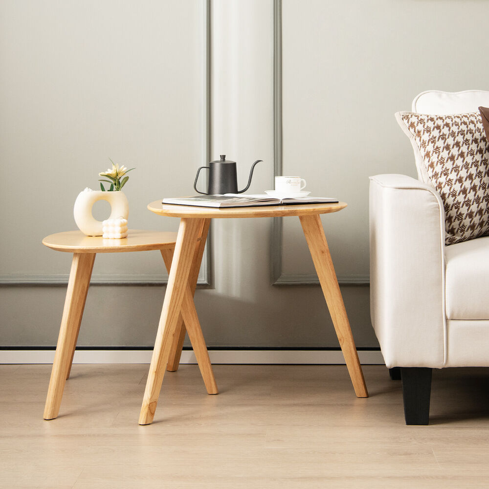Bright Crescent - Small Round Coffee Table Set of 2 Oval Coffee Table