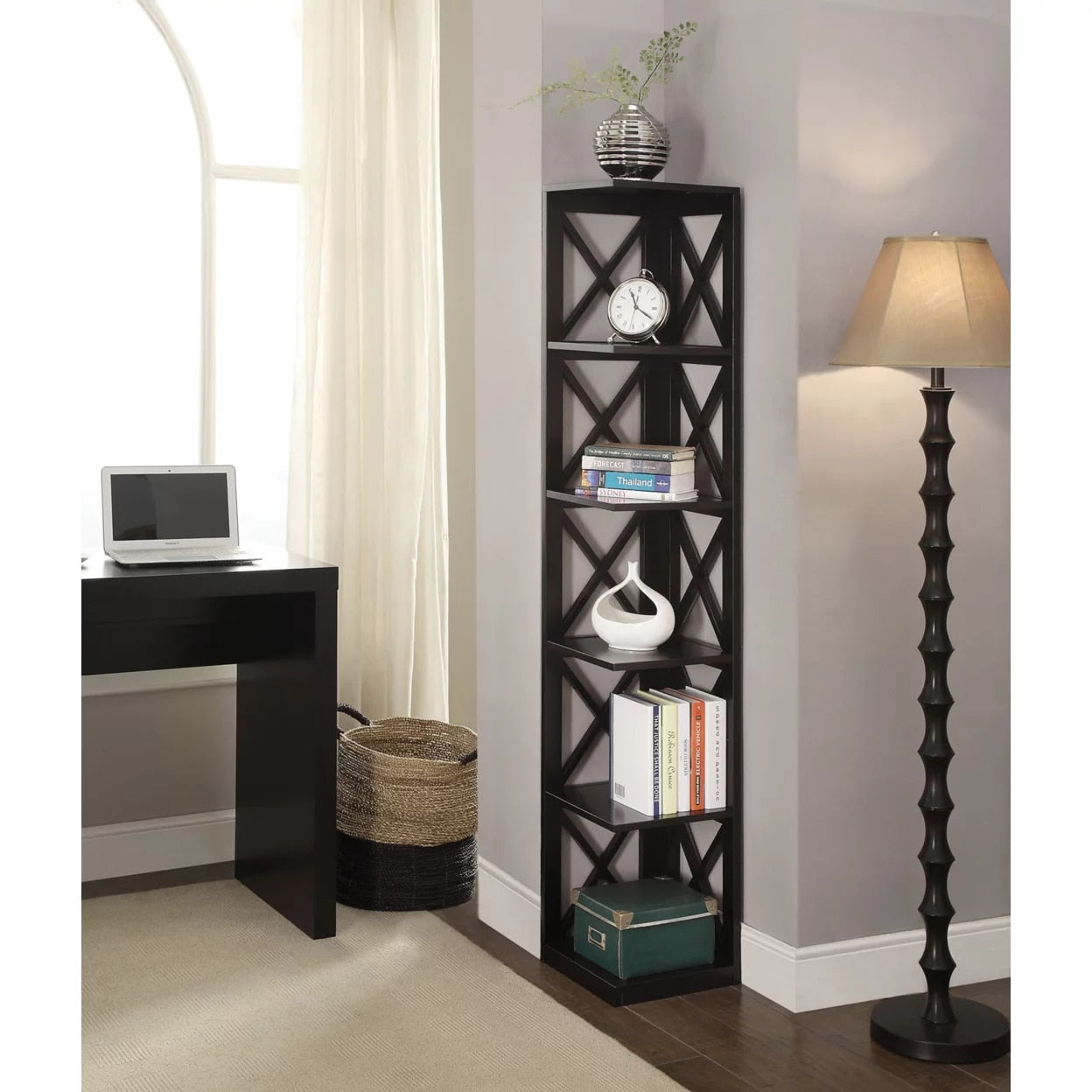 Cedar Drift - 5 Tier Corner Shelves Display Shelves Living Room Shelves