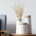 Cobalt Springs Springs - Modern White Vase with Hemp Rope