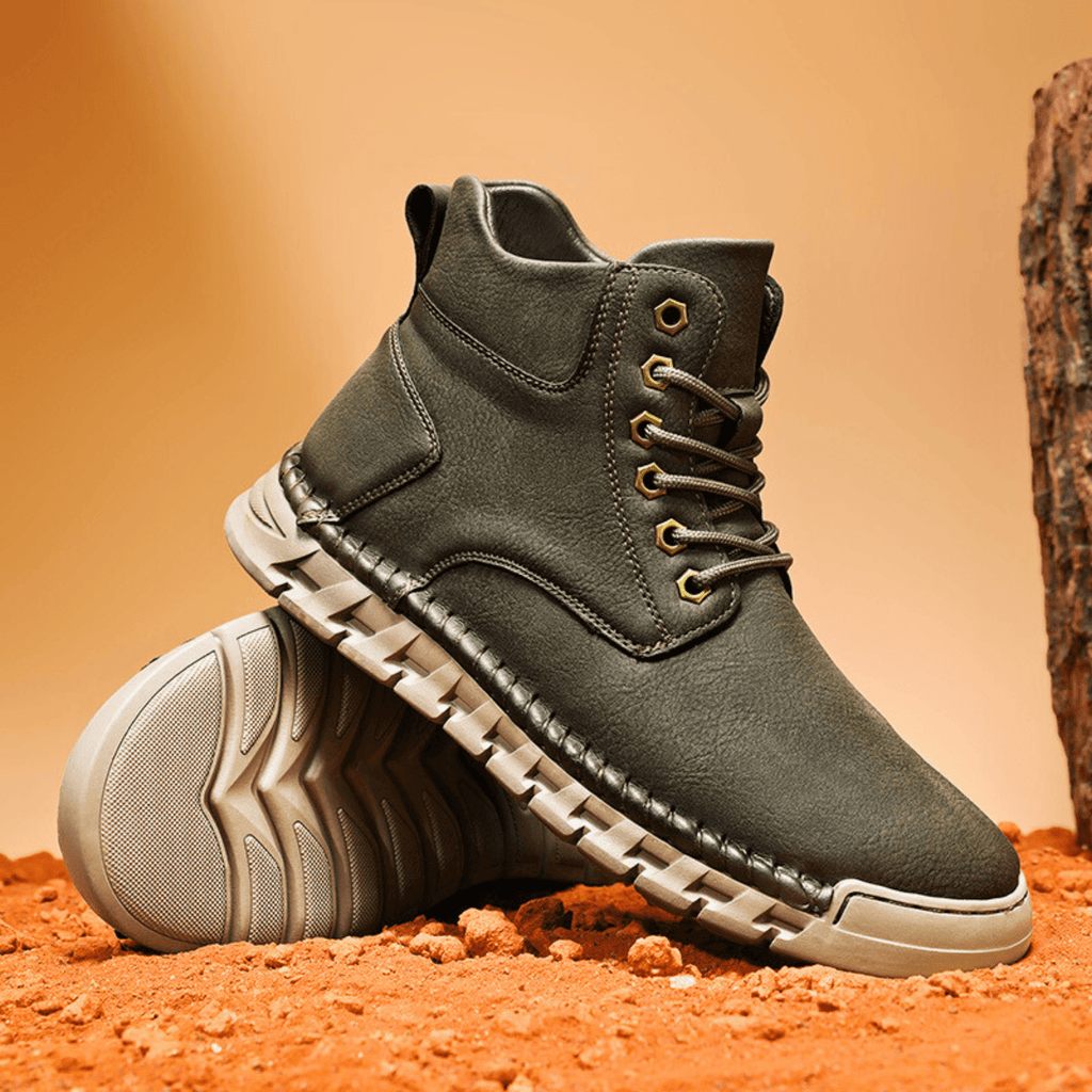 Tim Suede Lace-Up Ankle Boots – Stitched Rugged Casual Footwear
