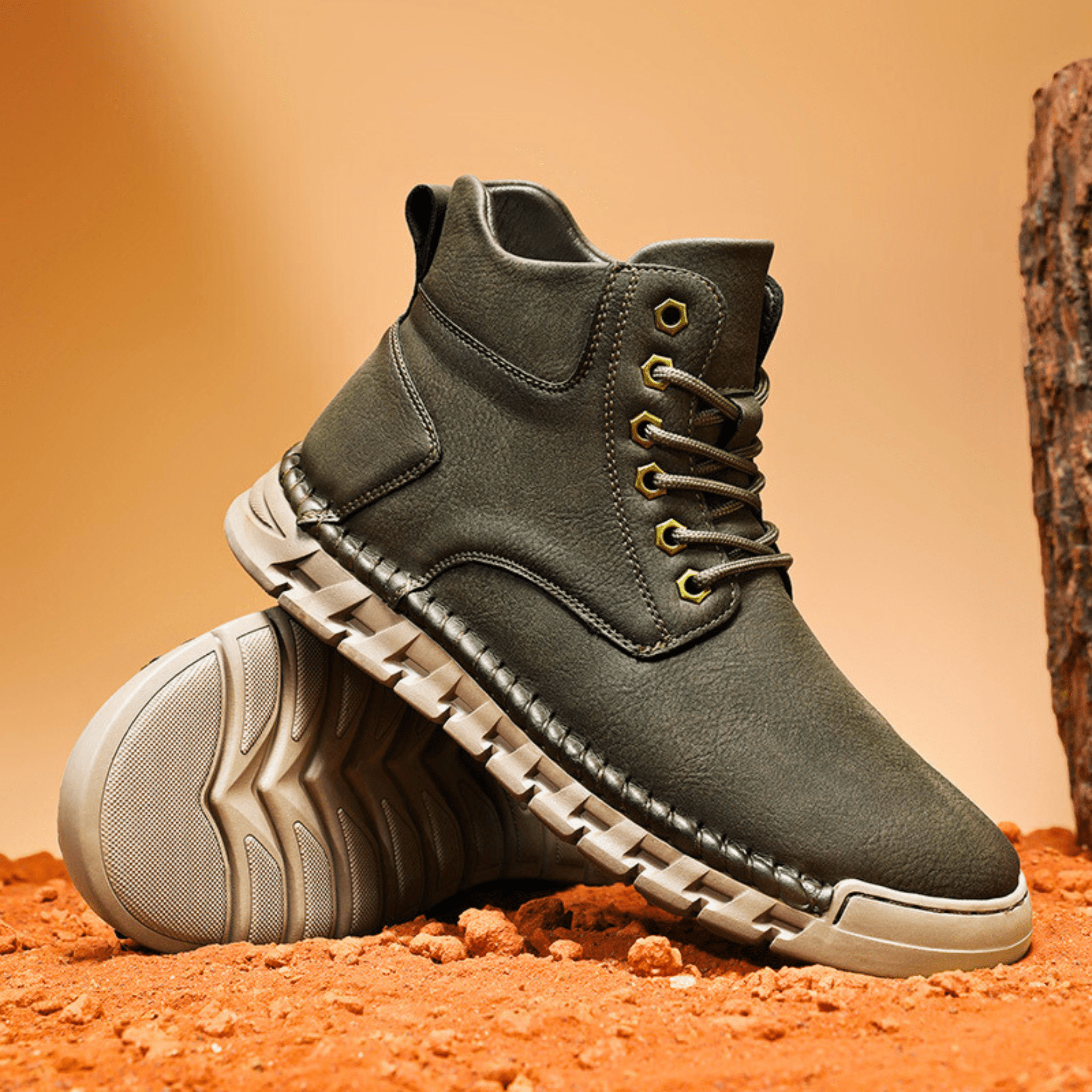 Tim Suede Lace-Up Ankle Boots – Stitched Rugged Casual Footwear