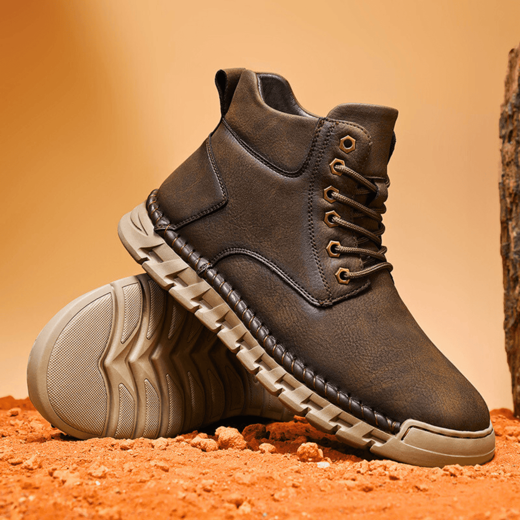 Tim Suede Lace-Up Ankle Boots – Stitched Rugged Casual Footwear