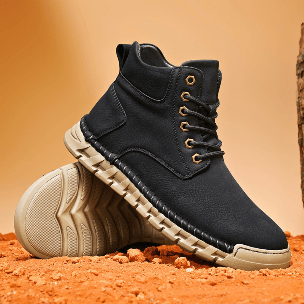 Tim Suede Lace-Up Ankle Boots – Stitched Rugged Casual Footwear