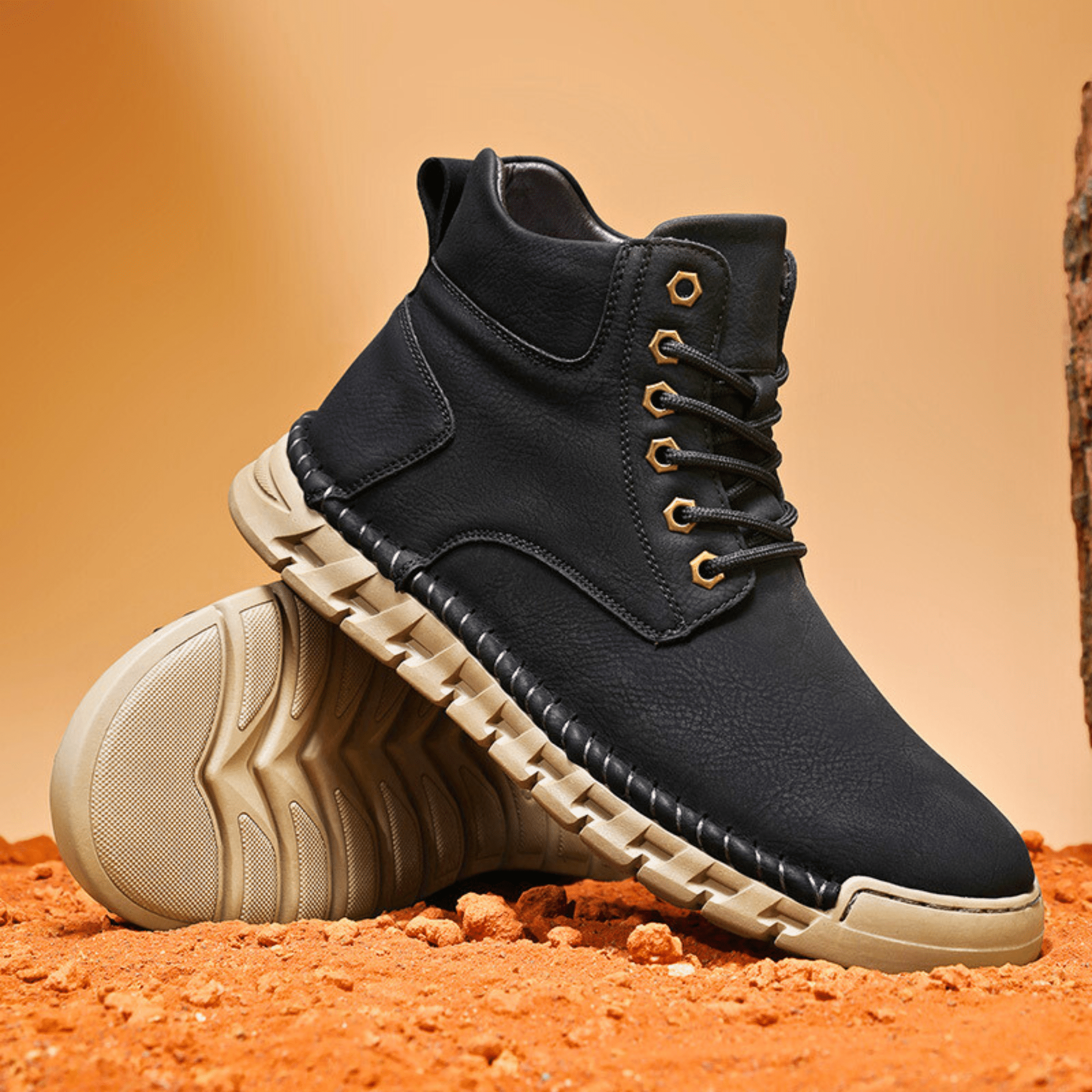 Tim Suede Lace-Up Ankle Boots – Stitched Rugged Casual Footwear