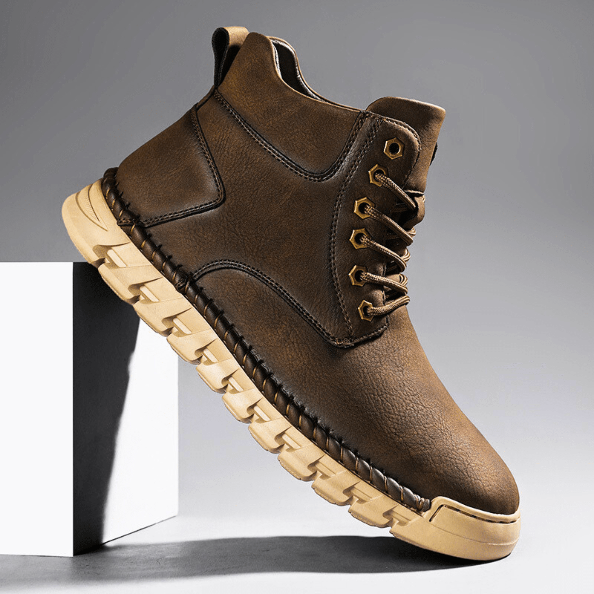 Tim Suede Lace-Up Ankle Boots – Stitched Rugged Casual Footwear