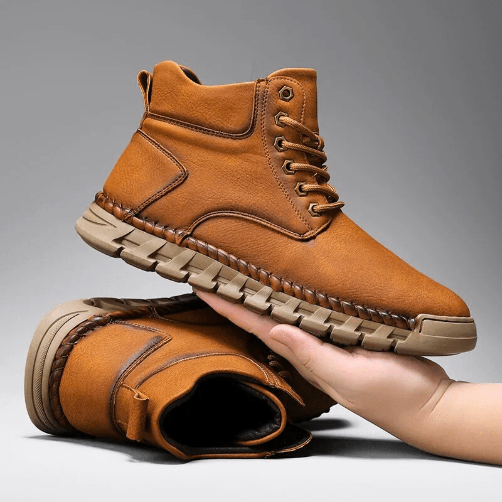 Tim Suede Lace-Up Ankle Boots – Stitched Rugged Casual Footwear
