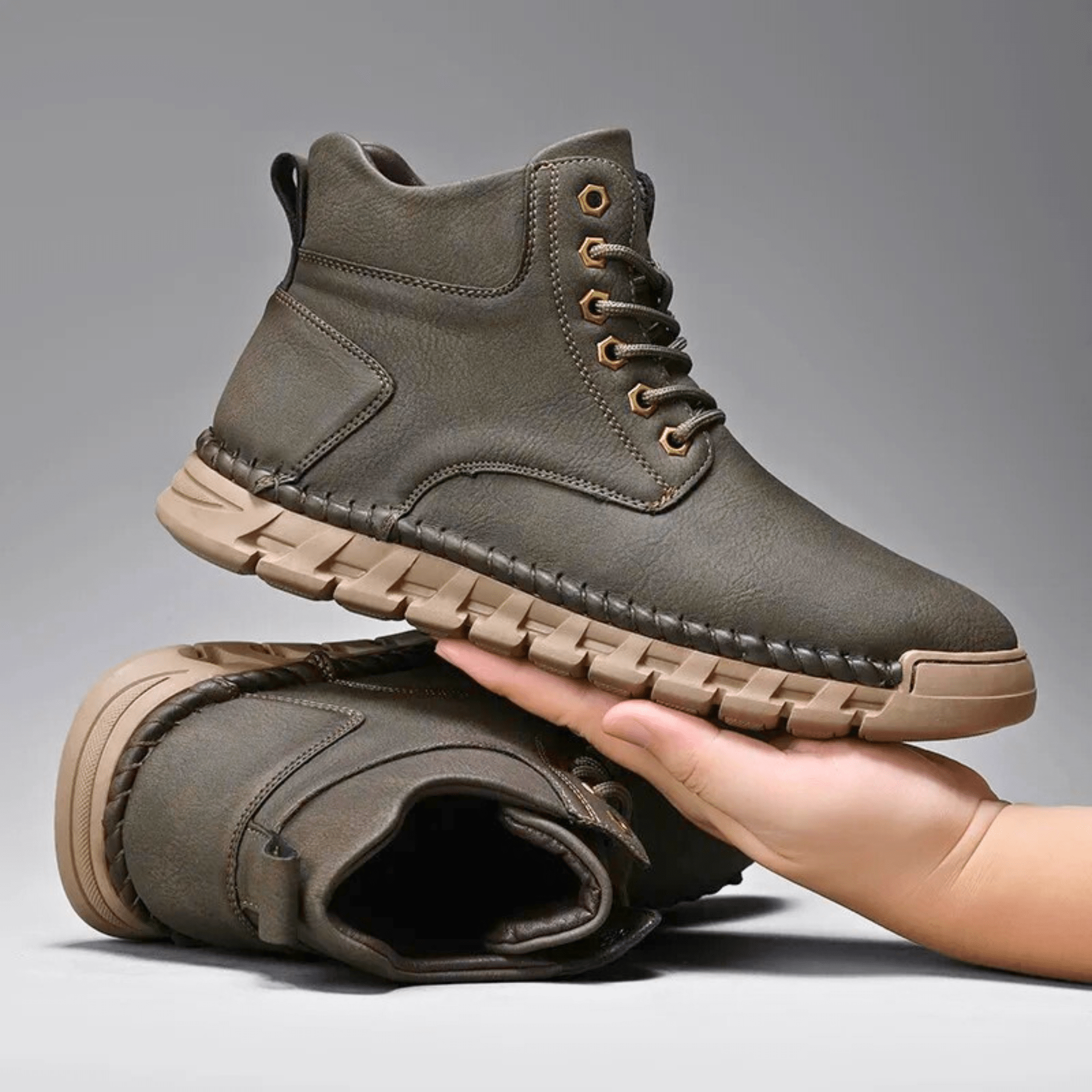 Tim Suede Lace-Up Ankle Boots – Stitched Rugged Casual Footwear