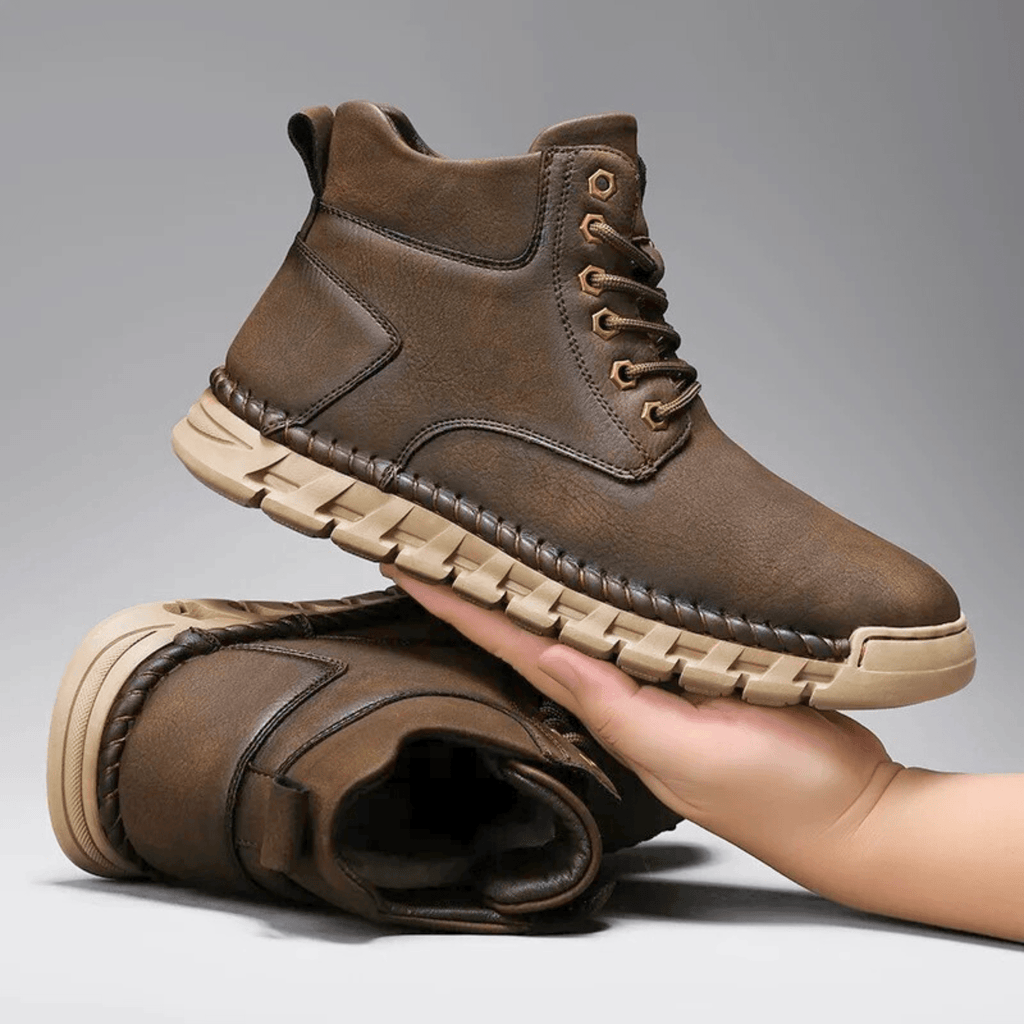 Tim Suede Lace-Up Ankle Boots – Stitched Rugged Casual Footwear
