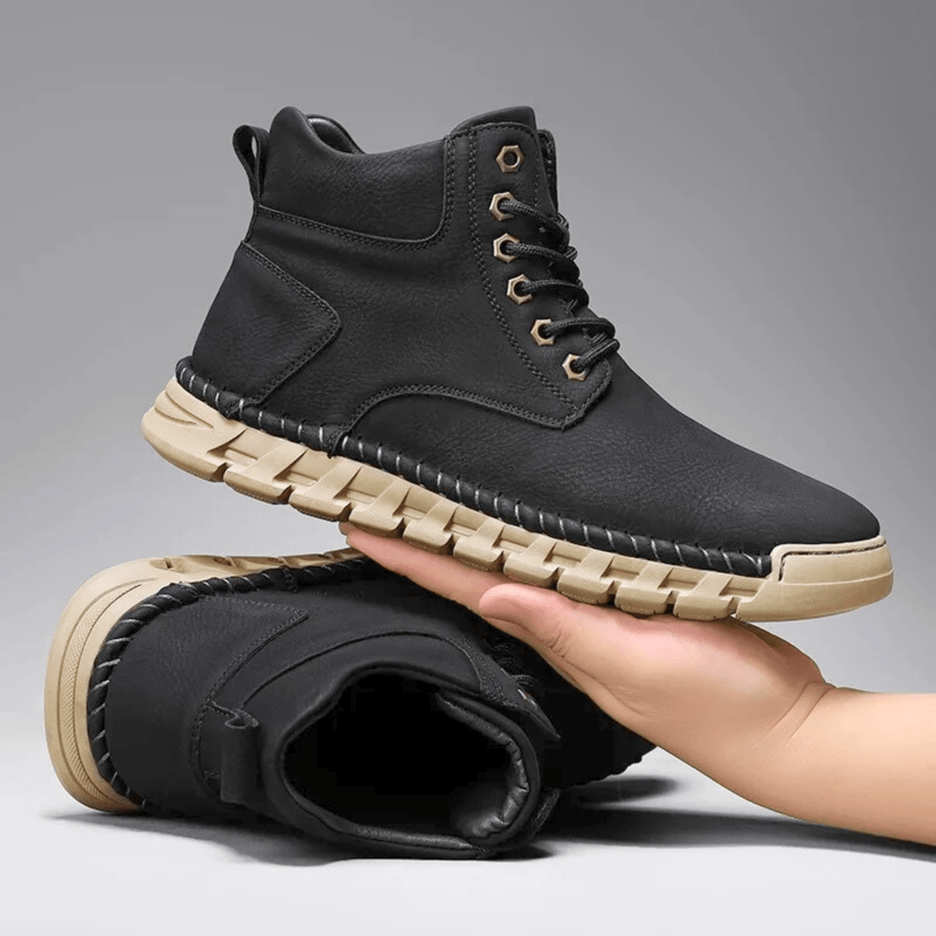 Tim Suede Lace-Up Ankle Boots – Stitched Rugged Casual Footwear
