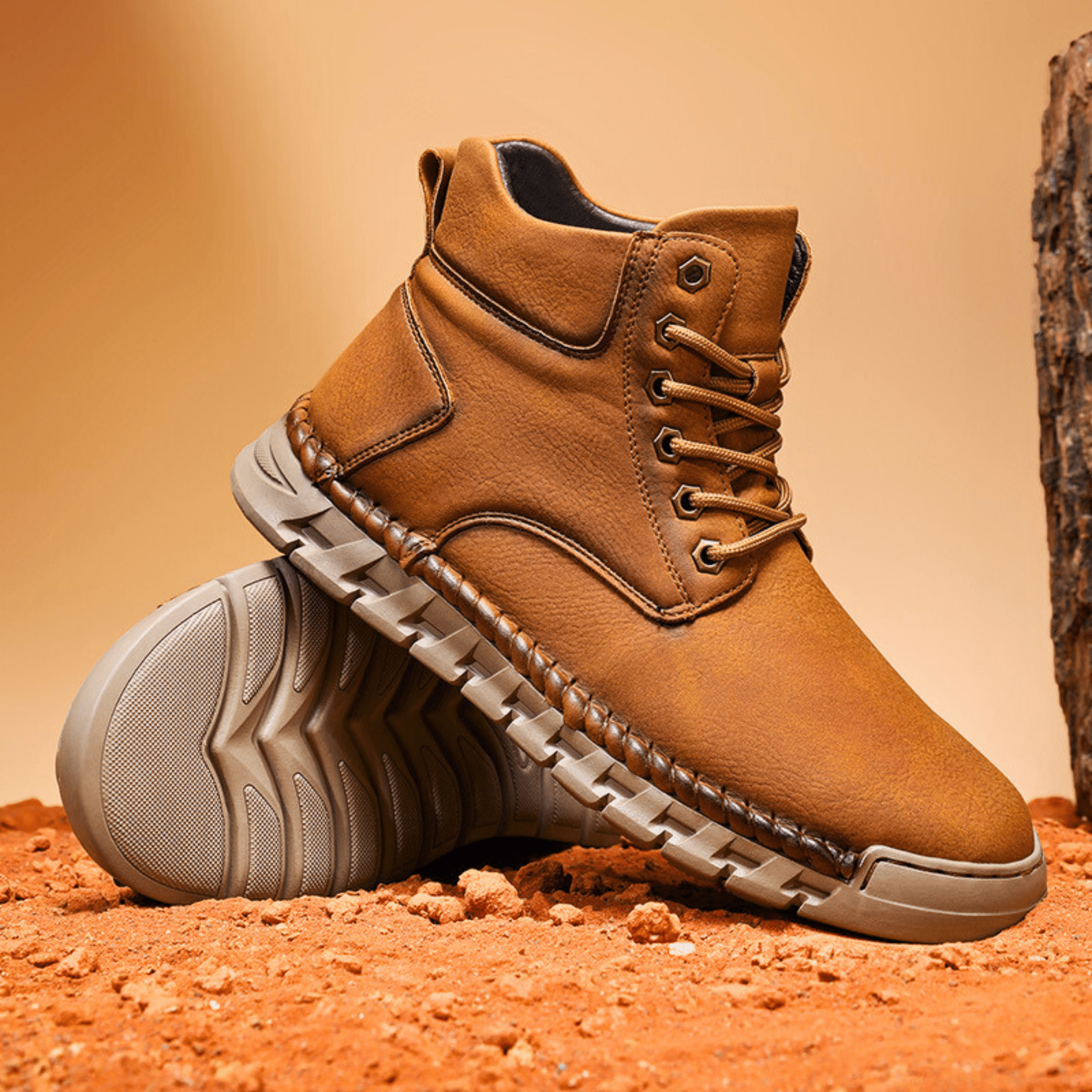 Tim Suede Lace-Up Ankle Boots – Stitched Rugged Casual Footwear