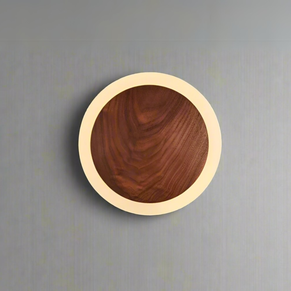 Arctic Opal Candle – Modern Walnut LED Wall Light