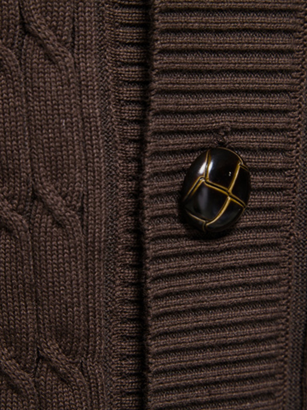 Victor Cotton Blend Cardigan – Shawl Collar Diamond Knit Button-Front Sweater