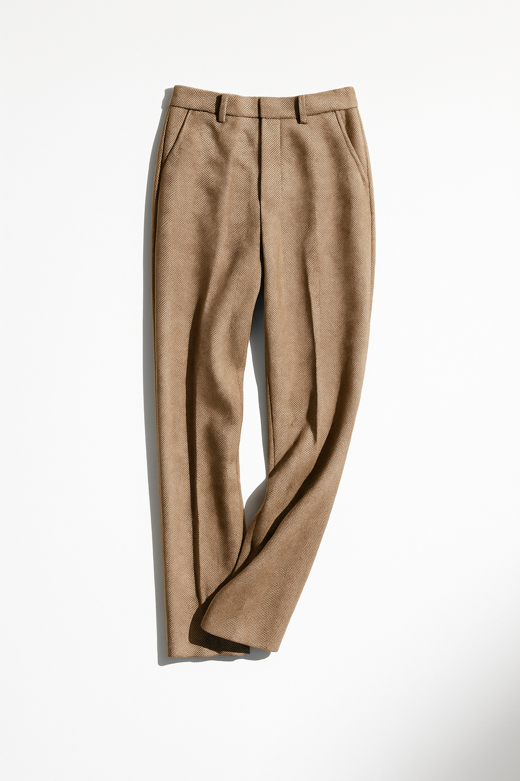 Vilma Wool Herringbone Pants – High-Waist Straight-Leg Winter Trousers