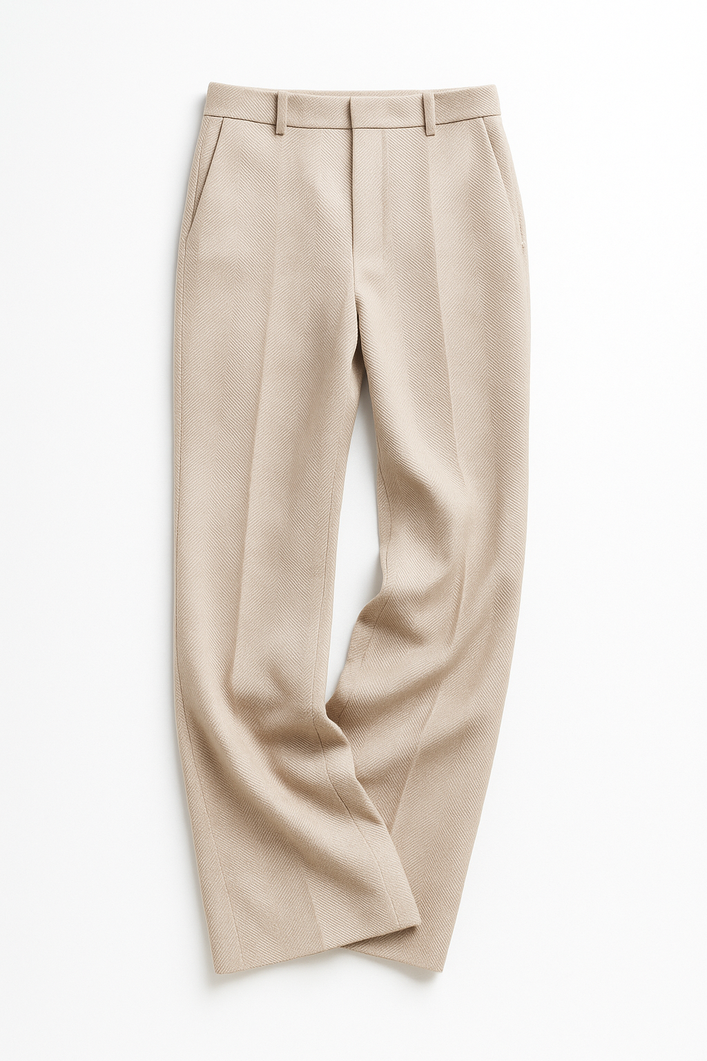 Vilma Wool Herringbone Pants – High-Waist Straight-Leg Winter Trousers