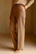 Vilma Wool Herringbone Pants – High-Waist Straight-Leg Winter Trousers