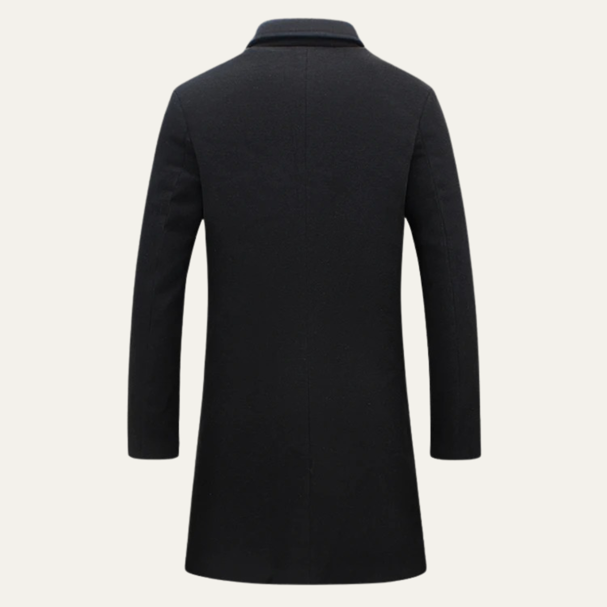 William Wool Blend Longline Coat – Slim-Tailored Notch-Lapel Single-Breasted Outerwear