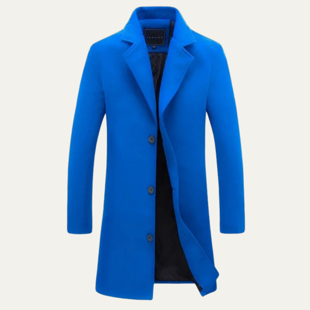 William Wool Blend Longline Coat – Slim-Tailored Notch-Lapel Single-Breasted Outerwear