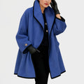 Women's Wool-Blend Swing Coat – Contrast Trim & Wide Lapel | Olivia