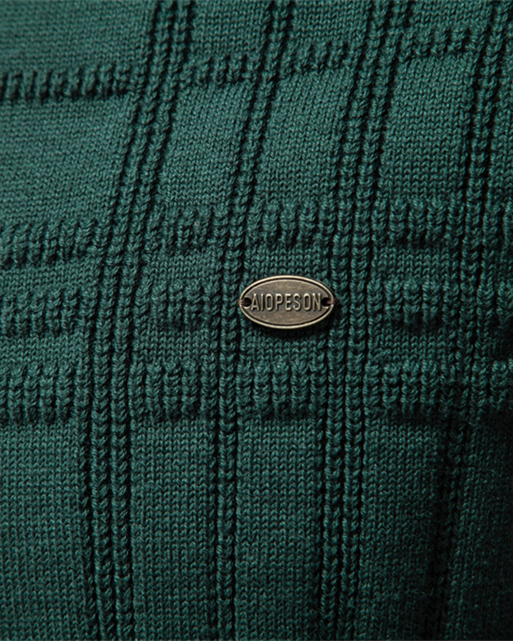 Xavier Cotton Blend Crewneck Pullover – Crosshatch Pattern Ribbed Trim Sweater