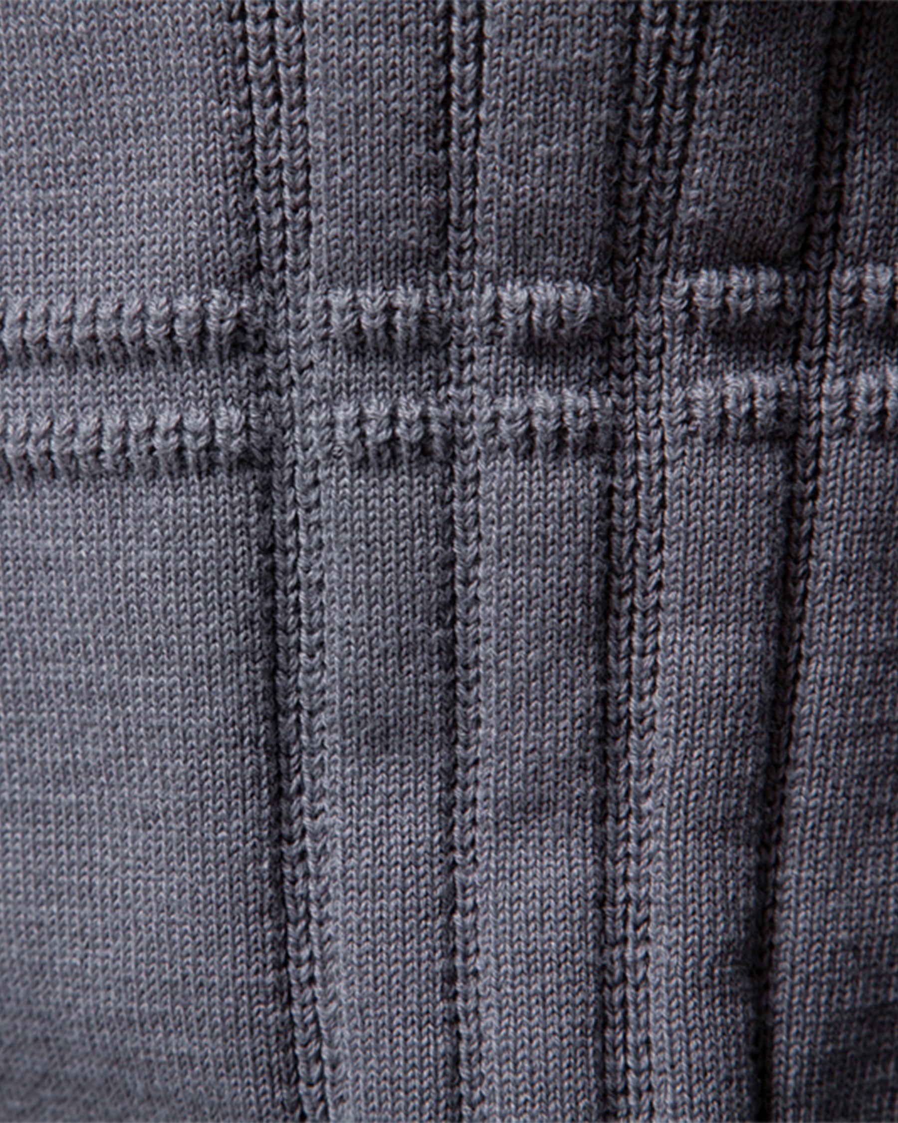 Xavier Cotton Blend Crewneck Pullover – Crosshatch Pattern Ribbed Trim Sweater