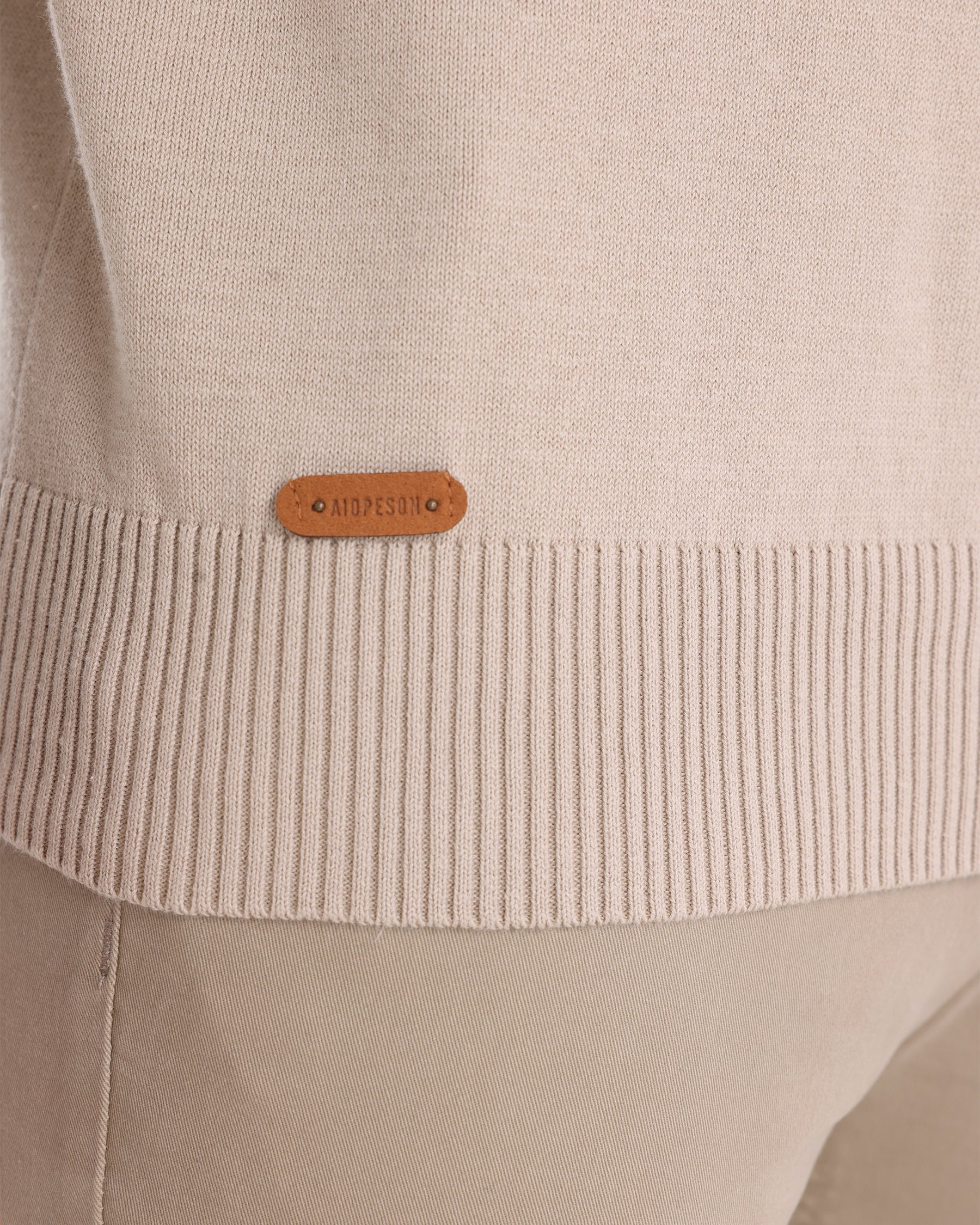 Xavier Cotton Blend Crewneck Pullover – Crosshatch Pattern Ribbed Trim Sweater