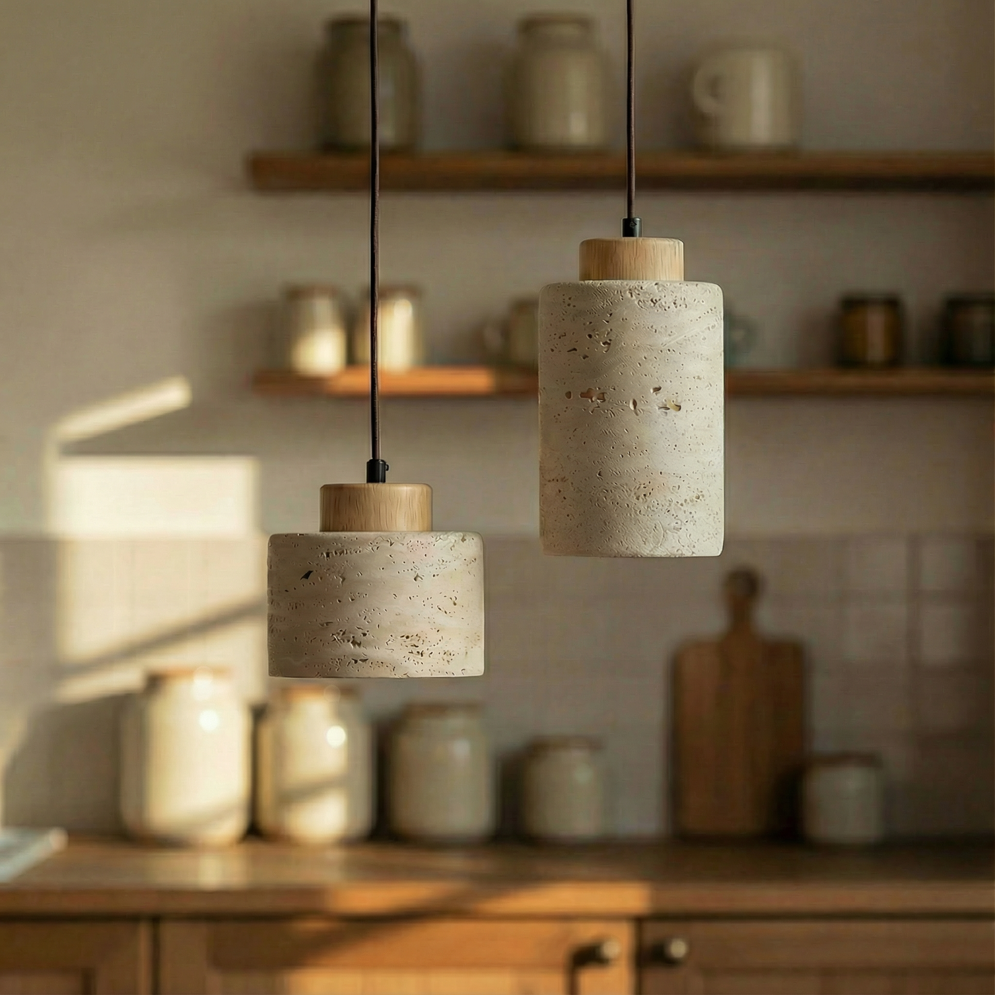 Silent Nook - Modern Stone Pendant Light Fixture