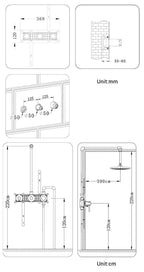 Frost Candle - Wall Mounted Rainfall Shower Set