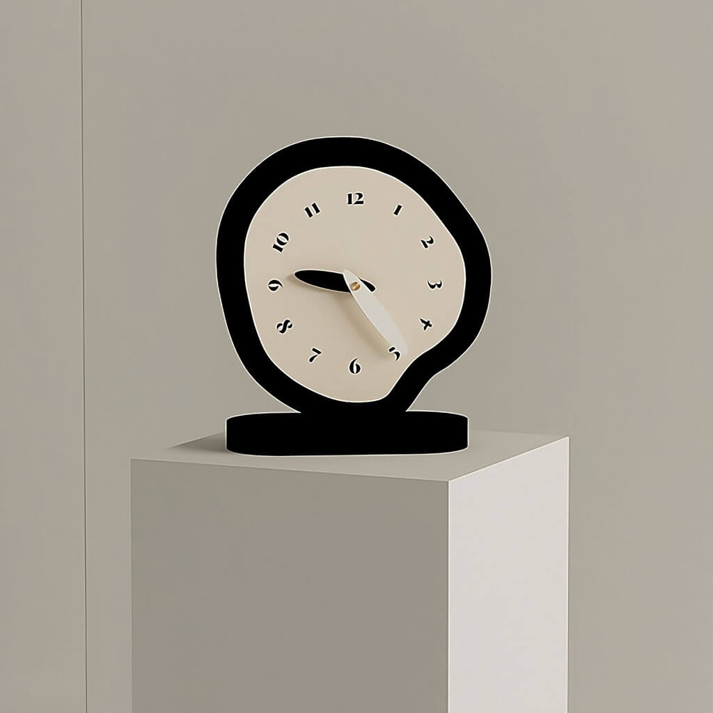 Oscar - B&W Irregular Minimalist Desk Clock