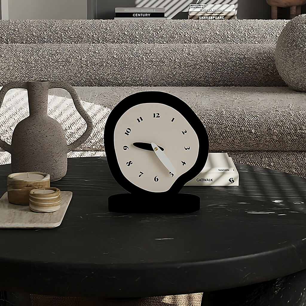 Oscar - B&W Irregular Minimalist Desk Clock